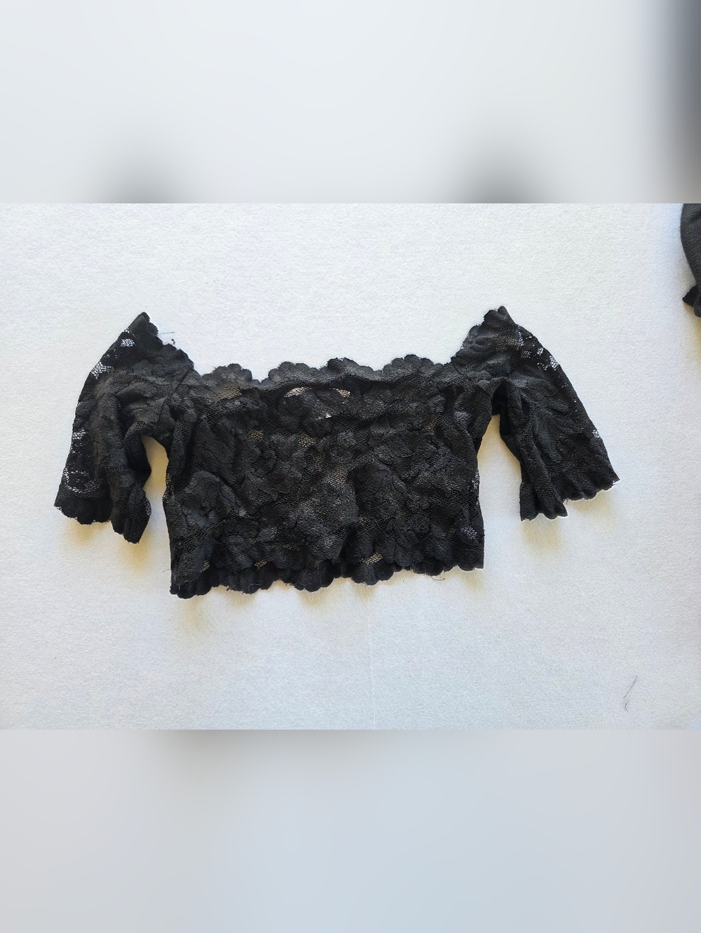 Victoria's Secret Black Lace Off-Shoulder Crop Top